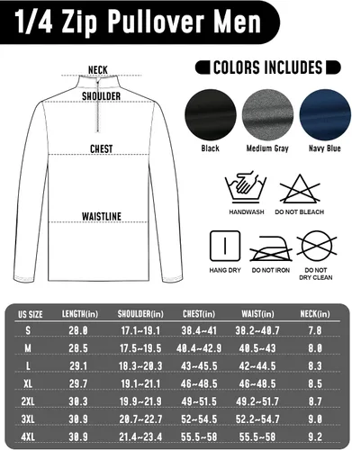 Vista 7 de JumGear-Life 3Pack Quarter Zip Pullover Men Long Sleeve Sweatshirts Running Athletic Golf Gym Shirt Quick Dry