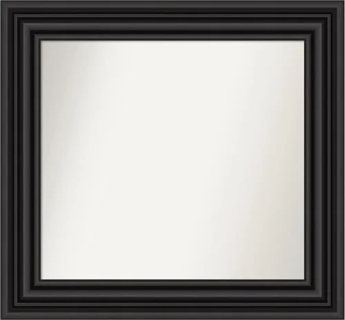 Vista 244 de Amanti Art Espejo personalizado, espejo de baño negro puente, espejo de pared o espejo de tocador de baño sobre el fregadero (26 x 26 pulgadas)