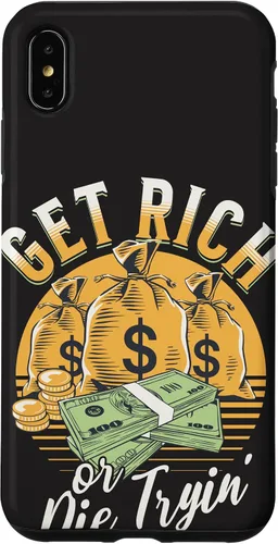 Vista 11 de Funda de dinero millonario para iPhone 12/12 Pro Get Rich or Die Trying Cash Hustle