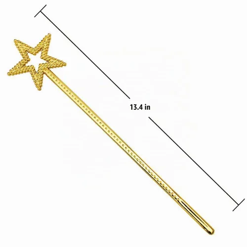 Vista 2 de AKOAK Varita de estrella, varita de ángel de princesa de hada dorada de 13 pulgadas