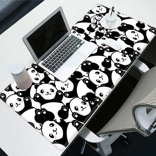 Vista 7 de Alfombrilla de escritorio grande para mouse XL extendida para juegos con lindo panda de 31.5 x 11.8 pulgadas, enormes alfombrillas de mouse
