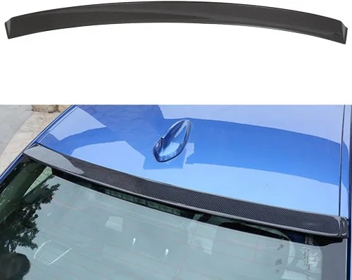 Vista 9 de SCITOO Alerón de techo de ventana trasera de fibra de carbono para BMW F30 F80 Serie 3 Sedan negro brillante alerón de techo de ventana trasera