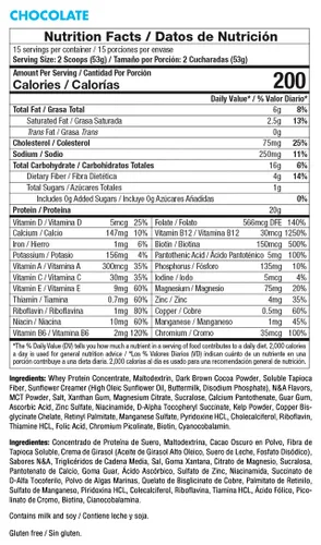 Vista 3 de Yes You Can! Batido completo de reemplazo de comidas, 15 porciones (chocolate) Proteína de reemplazo de comidas en polvo con vitaminas y minerales