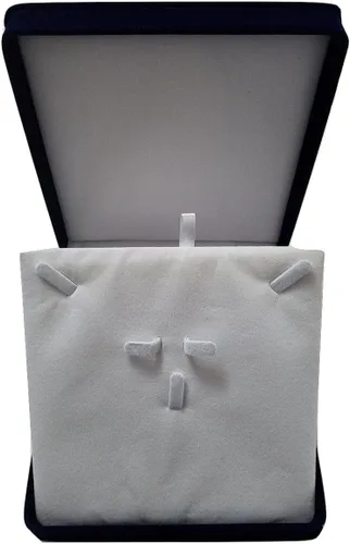Vista 6 de Caja de regalo para joyería, collar, pendiente y pulsera, XL, azul marino