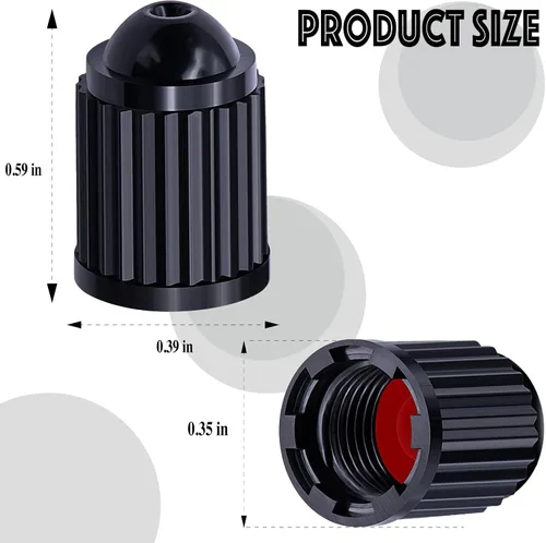 Vista 84 de 10 piezas de tapas de válvula de neumático TPMS con vástago largo, tapas de válvula de rueda de plástico negro para TPMS TR20008, tapas de vástago