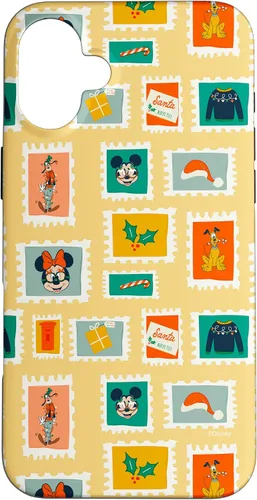 Vista 23 de iPhone 16 Disney Mickey & Minnie Mouse Holiday Christmas Santa Stamps Case