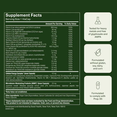 Vista 8 de Seed Multivitamínico diario DM-02 - para mujeres y hombres - Recarga de 30