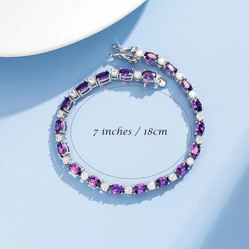 Vista 3 de FANCIME Birthstone Bracelets Sterling Silver Tennis Bracelets Charm Fine Jewelry Birthday Gifts for Women Mom Daughter 7