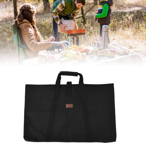 Vista 6 de Bolsa de almacenamiento de mesa plegable portátil con capa intermedia de esponja - Funda de transporte multifuncional al aire libre negra de tela