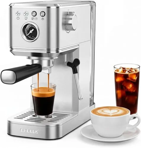 Vista 11 de CHULUX Elite - Máquina de café espresso con varita de vapor para capuchino Gris metálico