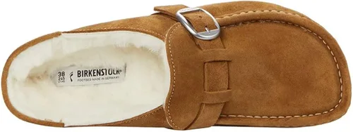 Vista 4 de Birkenstock Buckley Shearling - Zuecos de gamuza bronceada