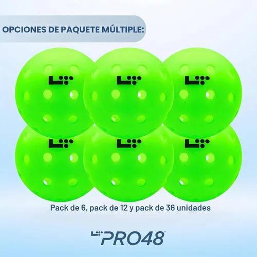Vista 4 de LT Pro 48 Pickleball - Pelota oficial de PPA Tour con 48 agujeros y construcción duradera de 2 piezas
