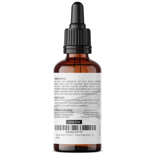 Vista 2 de Bronson Suero de vitamina C para cara, suero facial antienvejecimiento con ácido hialurónico de primera calidad, vitamina E, aloe y jojoba, suero