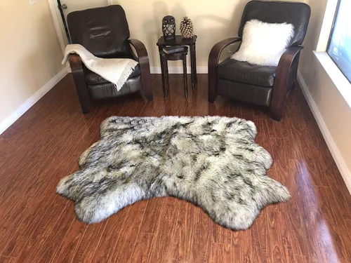 Vista 96 de LAMBZY Alfombra de piel de oveja auténtica, parte inferior gruesa y fuerte, fácilmente lavable, resistente a las manchas, perfecta para sala