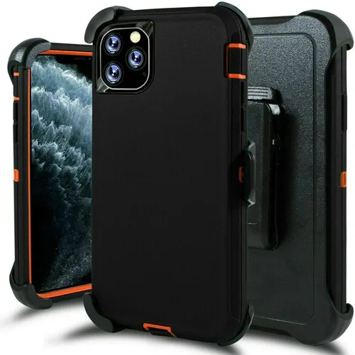 Vista 10 de Defender - Funda protectora compatible con iPhone 12 Pro Max, funda híbrida a prueba de golpes, diseño de doble capa, cubierta dura diseñada