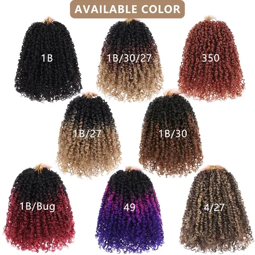 Vista 7 de COOKOO 6 pulgadas 8 paquetes Cabello de Ganchillo Pre-enrollado Yanky Twist para Mujeres Negro Natural Mini Passion Twists Pre-retorcido Cabello