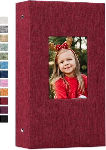 Vista 35 de Vienrose - Álbum de fotos de 4 x 6 pulgadas, 100 páginas, cubierta de lino con ventana frontal, para bebés, bodas, familias, niños y aniversarios