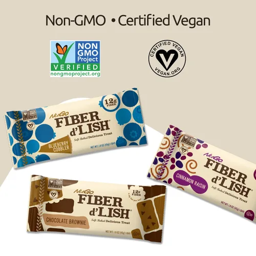 Vista 6 de NuGo Fiber d'Lish Canela y Pasas, 12g de Fibra Alta, Vegano, 150 Calorías, 16