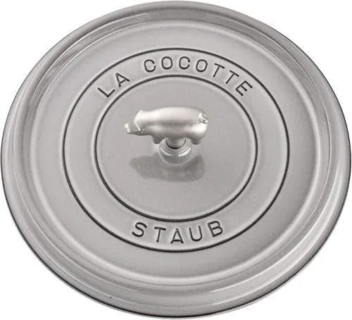 Vista 4 de Staub Hierro Fundido 6-qt Cochon Poco Profundo Ancho Redondo Cocotte - Gris Grafito
