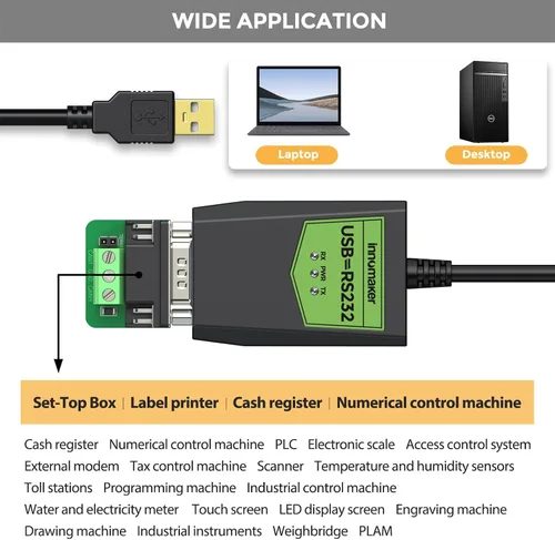 Vista 3 de Adaptador USB a serie RS232 de grado industrial, USB a macho DB9, chipset FTDI, protección ESD, aislamiento de señal y energía, compatible