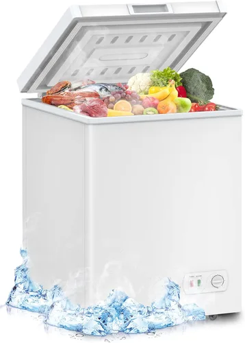 Vista 10 de LifePlus Congelador de 4,2 pies cúbicos - Congelador compacto profundo con enfriamiento rápido de 7 ajustes de temperatura, polea conveniente