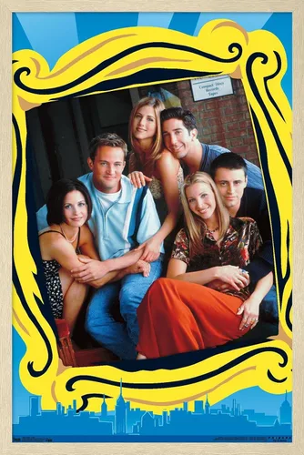 Vista 7 de Trends International Friends - Póster de pared de grupo, 14.725 x 22.375 pulgadas, versión enmarcada de madera de granero Versión sin marco