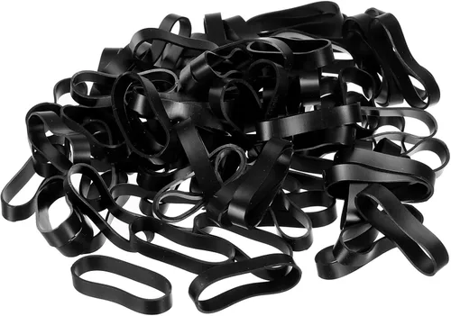 Vista 6 de PATIKIL Bandas de goma de silicona, 100 unidades, antideslizantes, de 0.9 pulgadas, color negro plano, para envolver cables, envolturas de bolsas