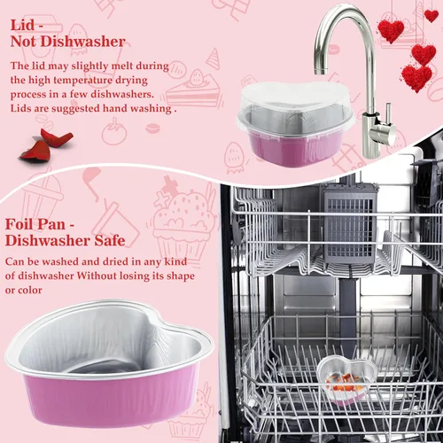 Vista 7 de 50 moldes para pasteles en forma de corazón con tapas, mini moldes para pasteles de 3.4 onzas con tapas, recipientes para cupcakes, mini forros