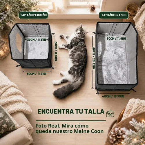 Vista 3 de Casa para gatos al aire libre resistente a la intemperie y aislada, base sin costuras que se mantiene seca, fácil montaje, refugio cálido para gatos
