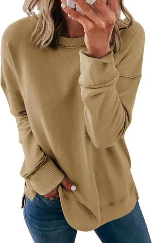 Vista 16 de Dokotoo Women's Casual Crew Neck Sweatshirt Loose Long Sleeve Pullover Tops Jade (Moonlight Jade)