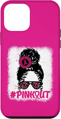 Vista 16 de iPhone 16 desordenado moño desgastado cinta rosa rosa hacia fuera caso cáncer de mama
