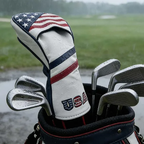 Vista 4 de GOOACTION USA Golf Club 3 5 Fairway Wood Headcover American Stars and Stripes Flag Cuero sintético Patriótico Head Covers Protector
