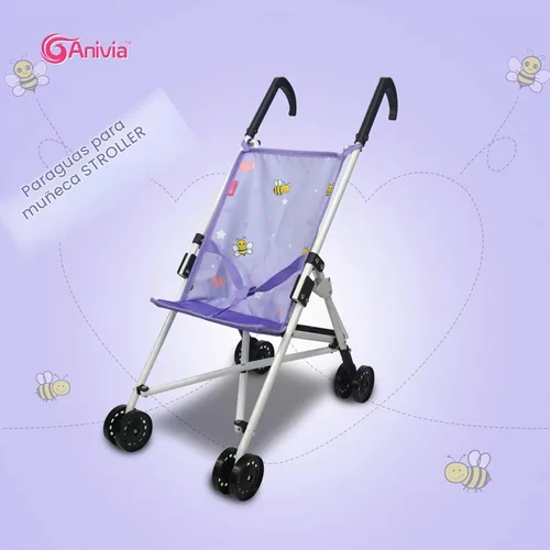 Vista 2 de Anivia Colección de Cochecitos de Juguete Cochecito de Muñecas Accesorios de Muñeca para Niños Pequeños 1-3 Diseño de Corazón Regalos para Niños