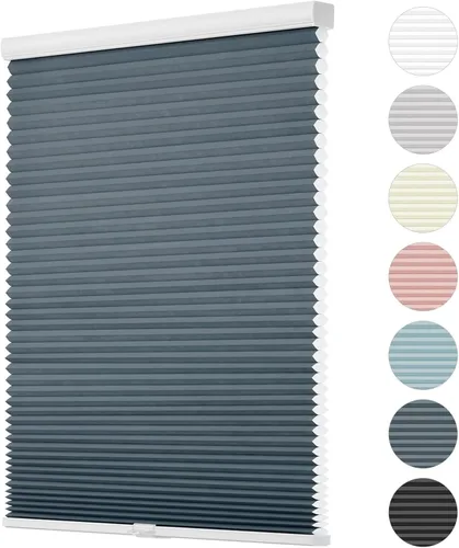 Vista 26 de Changshade - Persianas personalizadas de panal opacas sin cordones para ventanas interiores, persianas de panal para habitación con oscurecimiento