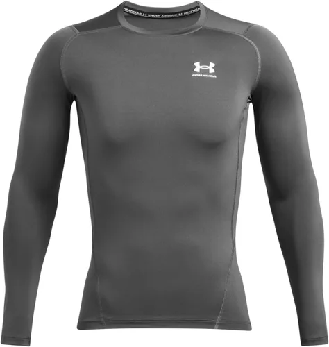 Vista 24 de Under Armour Camiseta de manga larga de compresión HeatGear para hombre Negro (001)/Blanco