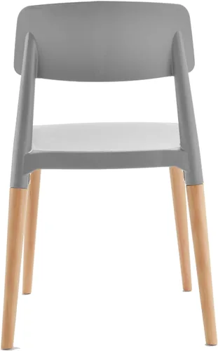 Vista 7 de Bel Dining Bistro Cafe Style - Juego de 2 sillas auxiliares minimalistas modernas (gris)