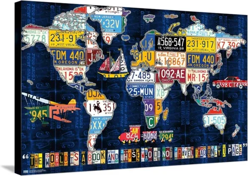 Vista 5 de Trends International David Bowman - Póster de pared de lienzo con mapa de matrícula