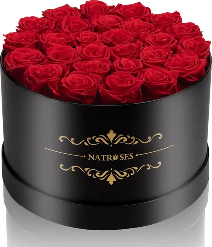 Vista 26 de 27 rosas preservadas en una caja de flores para entrega, regalos