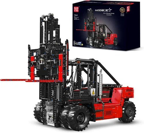 Vista 6 de Mould King 13106 Kit de Bloques de Construcción de Montacargas, Modelo de Camión Elevador de Estantería de Servicio Pesado MOC con Control Remoto