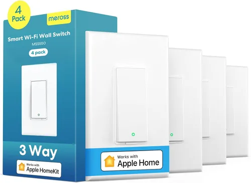 Vista 11 de meross Interruptor inteligente de 3 vías, requiere cable neutro, compatible con Apple HomeKit, Alexa, Hey Google y SmartThings, un solo polo y 3