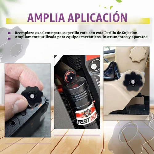 Vista 7 de Swpeet 32 piezas M4 M6 M8 M10 7 Star Pasante Perilla de Agujero de Rosca Hembra Tuerca de Sujeción Kit Surtido de Perillas en Forma de Estrella