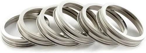Vista 2 de Anillos de repuesto de tarro Mason de boca ancha de acero inoxidable estampado Bandas / tapas duraderas y resistentes al óxido para encurtido