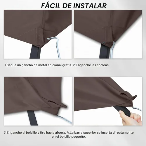 Vista 5 de MASTERCANOPY Toldo Superior de Repuesto para Cenador de Parrilla para Modelo L-GG001PST-F (Marrón) Solo toldo, 100% poliéster impermeable, CPAI-84
