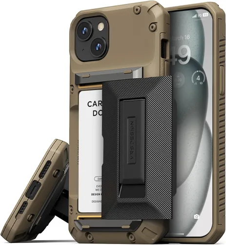 Vista 19 de VRS DESIGN Damda Glide - Funda híbrida para iPhone 13 Pro, ranura para tarjetas con soporte, funda funcional resistente compatible con iPhone 13 Pro
