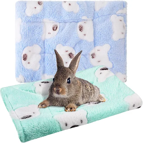 Vista 8 de Jetec - Juego de 2 alfombrillas para cama de conejillo de indias, lindo color, patrón de oso Warm Small Animal Stuff, Soft Fleece for Hamster