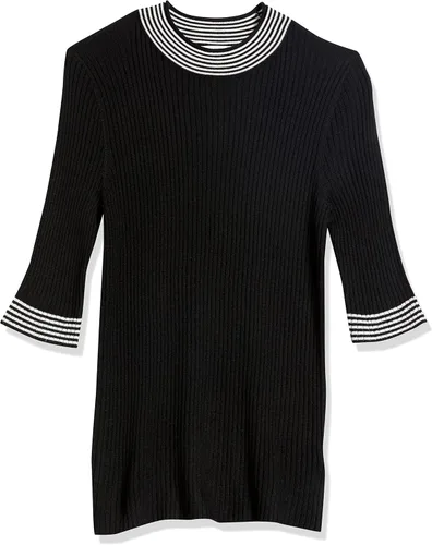 Vista 6 de The Drop Winona Suéter acanalado con cuello alto a rayas para mujer
