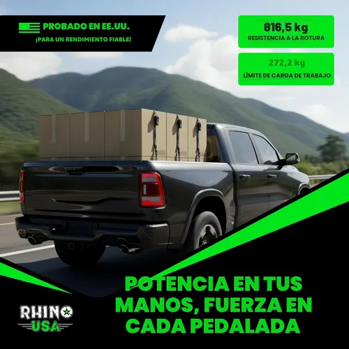 Vista 7 de Rhino USA - Correas de trinquete de amarre (4), 1 pulgada x 15 pies (resistencia 1823 libras), con ganchos en S de seguridad, alta calidad para Negro