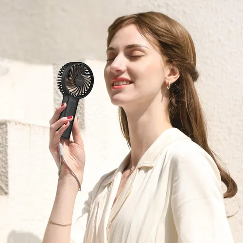 Vista 5 de OUTXE Funme - Mini ventilador de mano de 3500 mAh, pequeño ventilador personal portátil recargable por USB, para maquillaje y belleza, para mujeres