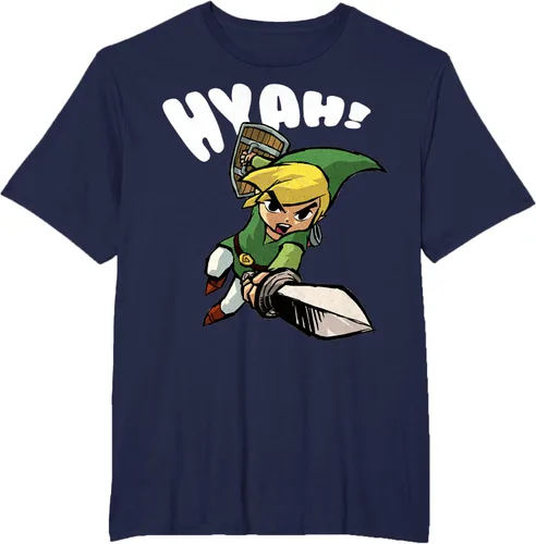 Vista 15 de Nintendo Legend of Zelda Link Hyah Poster - Camiseta pequeña Azul Marino