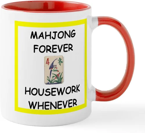 Vista 32 de CafePress Dragon Lady Mah Jongg Taza de café de cerámica (11 oz)